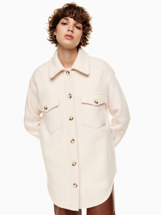 Wilfred Jackets & Blazers - Aritzia Wilfred The Ganna Shirt Jacket Heathered Bone